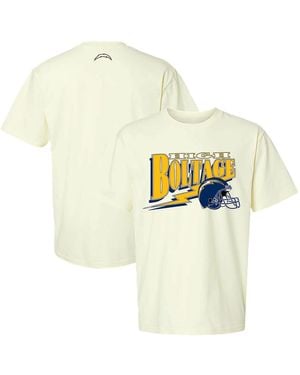 The Wild Collective And Los Angeles Chargers Super Chargers Scoop Neck T-shirt - White