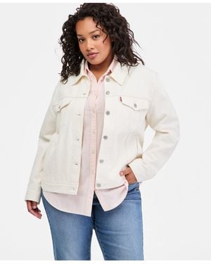 Levi's Plus Size Original Trucker Collared Neck Jacket - Blue