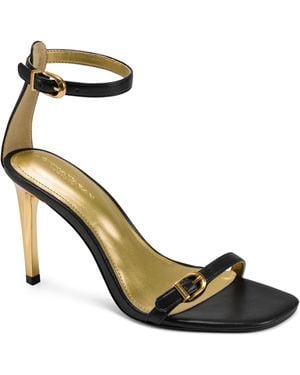Donna Karan Pryce Buckle Ankle-strap Dress Sandals - Metallic