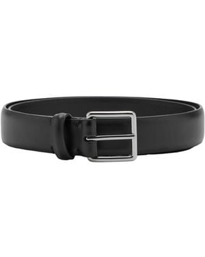 Mango Cowhide Leather Belt - Black