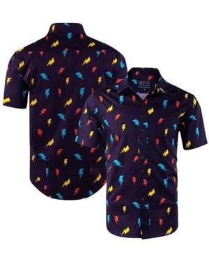 Section 119 David Bowie Electric Bolt Button-down Shirt - Blue
