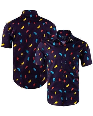 Section 119 David Bowie Electric Bolt Button-down Shirt - Blue