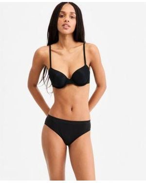 Calvin Klein Perfectly Fit Ultralight Lightly Lined Demi Bra Bonded Flex Bikini Underwear - Black