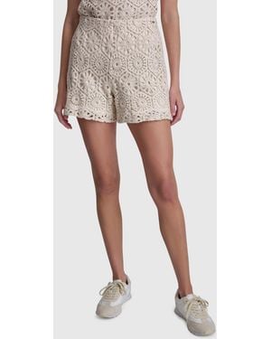 DKNY High-rise Crochet Shorts - White