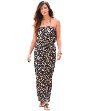 Lascana Bandeau Printed Maxi Dress - Multicolor