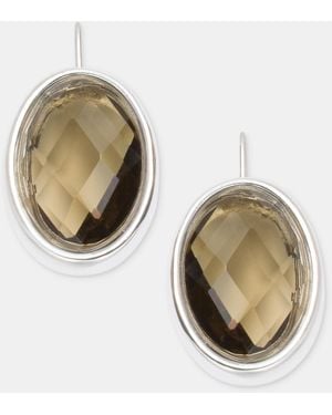 Anne Klein Silver-tone Stone Drop Earrings - Metallic