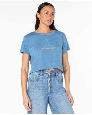 Roxy Swell Day Cropped Boxy Short-sleeve T-shirt - Blue