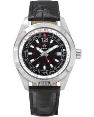 Abingdon Co. Amelia Swiss Gmt Leather Strap Watch 40mm - Gray