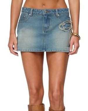 Edikted Bowiee Denim Mini Skirt - Blue