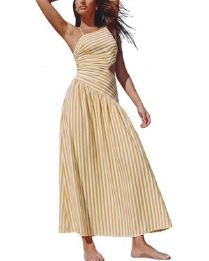 CUPSHE Good As Gold Striped Maxi Beach Dress - Natural