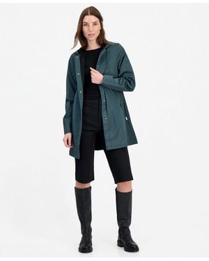 Rains Hooded A-line Rain Jacket - Blue