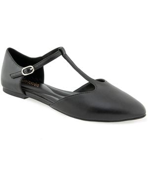 Kensie Gabrielle T-strap Flat - Black