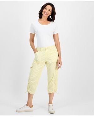 Style & Co. Mid-rise Cargo Capri Pants - White