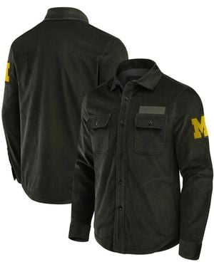 Fanatics Michigan Wolverines Corduroy Full-button Shacket - Black