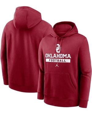 Nike Oklahoma Sooners Football Stack Club Fleece Pullover Hoodie - Red
