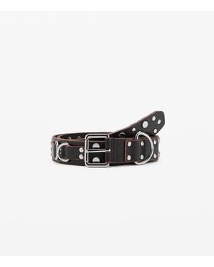 Mango Stud Leather Belt - White