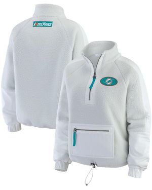 WEAR by Erin Andrews Miami Dolphins Polar Fleece Half-zip Jacket - Blue
