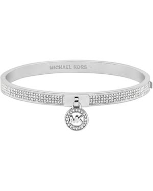 Michael Kors Pave Logo Bangle Bracelet - White