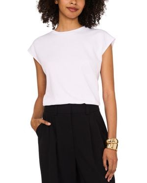Vince Camuto Bubble-hem Cap Sleeve Top in Pink | Lyst