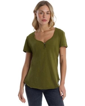 Wilt V-neck Henley Short Sleeve Tee - Green