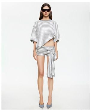 Lioness Striped Crewneck T-shirt - White