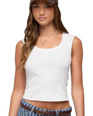 Edikted Yoonchae Scoop Neck Top - White