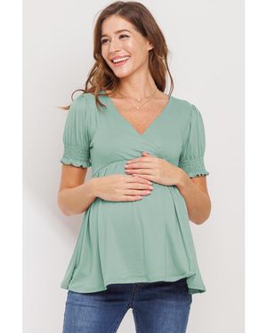 Hello Miss Maternity Wrap Nursing Top - Green