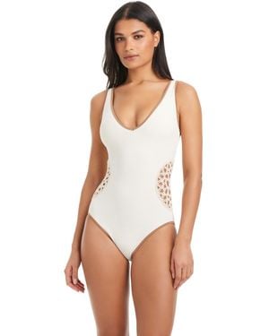 Sanctuary Beachy-keen V-neck One-piece Swimsuit - White