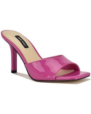 Nine West Disko Square Toe Stiletto Sandals - Pink