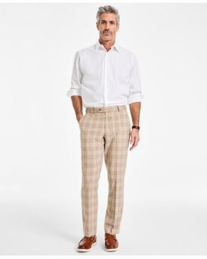 Club Room Plaid Trouser Dress Pants - White