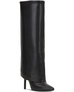 INC International Concepts Skylar Fold Over Cuffed Dress Boots Created For Macys Regular Wide Calf - Black