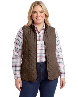Woman Within Plus Size Zip-front Quilted Vest - Brown