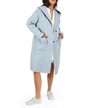 Belle & Bloom Walk This Way Wool Blend Oversized Coat - Blue
