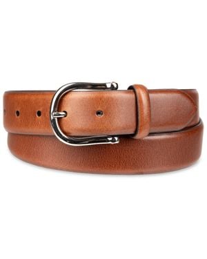 Tommy Hilfiger Nautical Feather Edge Leather Belt - Brown