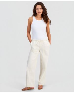 And Now This Petite Seamed Slouchy Tie-waist Jeans - White
