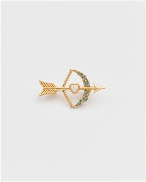 Fable England Cupids Bow And Arrow Brooch - White