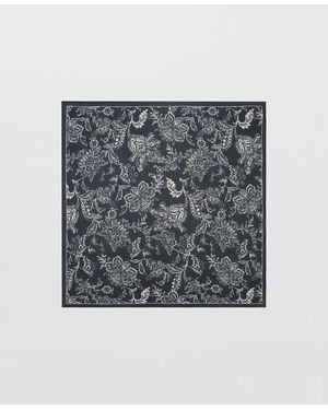 Mango Printed Scarf - Gray