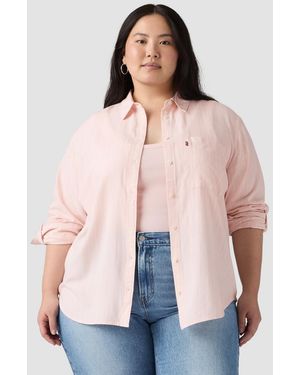 Levi's Plus Size Darlene Rivington Stripe Collared Neck Shirt - Natural