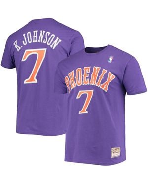 Mitchell & Ness Kevin Johnson Phoenix Suns Hardwood Classics Stitch Name And Number T-shirt - Purple
