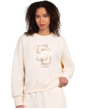 Starter San Diego Padres Pastels Boxy Fleece Sweatshirt - White