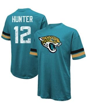 Majestic Threads Travis Hunter Jacksonville Jaguars 2025 Nfl Draft First Round Pick Oversized T-shirt - Blue