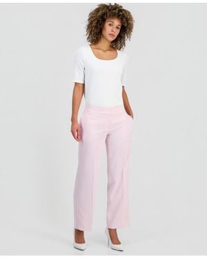 Kasper Wide-leg High-rise Pants - Pink