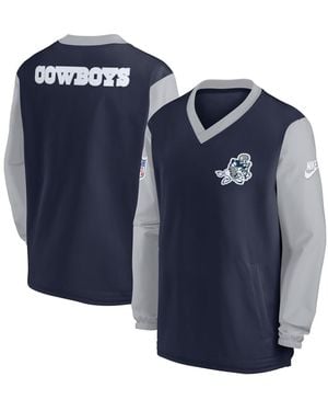 Nike Dallas Cowboys 2023 Sideline V-neck Pullover Windshirt - Blue