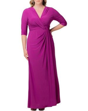 Kiyonna Plus Size Evening Romance Long Gown - Black