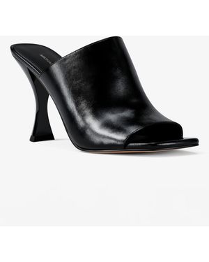 Michael Kors Michael Haisley High Heel Square Toe Mule Sandals - Black