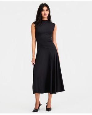 BarIII High-neck Sleeveless Dress - Black