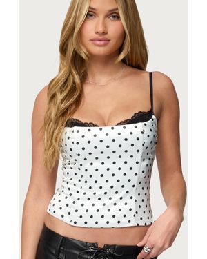 Edikted Polka Dot Layered Lacey Bra Corset - Black