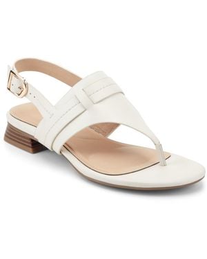 Rockport Ofera Low Block Heel Thong Slingback Sandals - White