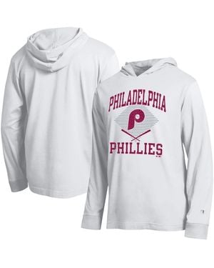 Champion Philadelphia Phillies Cooperstown Hooded Long-sleeve T-shirt - Gray