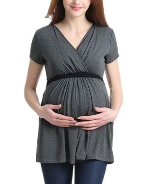 Kimi + Kai Kimi + Kai Maternity Kimi + Kai Nursing Colorblock Tunic Top - Gray